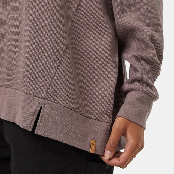 tentree Purple Waffle Knit V-Neck Sweater Relaxed Fit - Picture 3 of 3